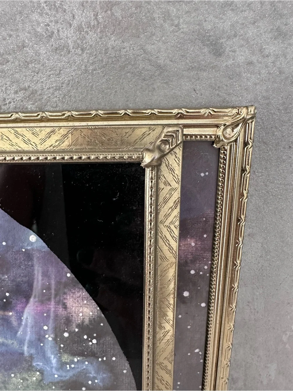 2 Vintage Embossed ORNATE Brass GOLD Picture Frame 8X10 REVERSE PAINT